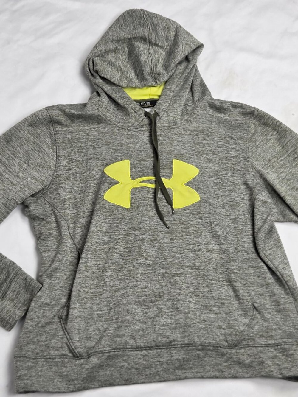 Under Armour Women Big Logo Hoodie twist green/yellow- Sz XL